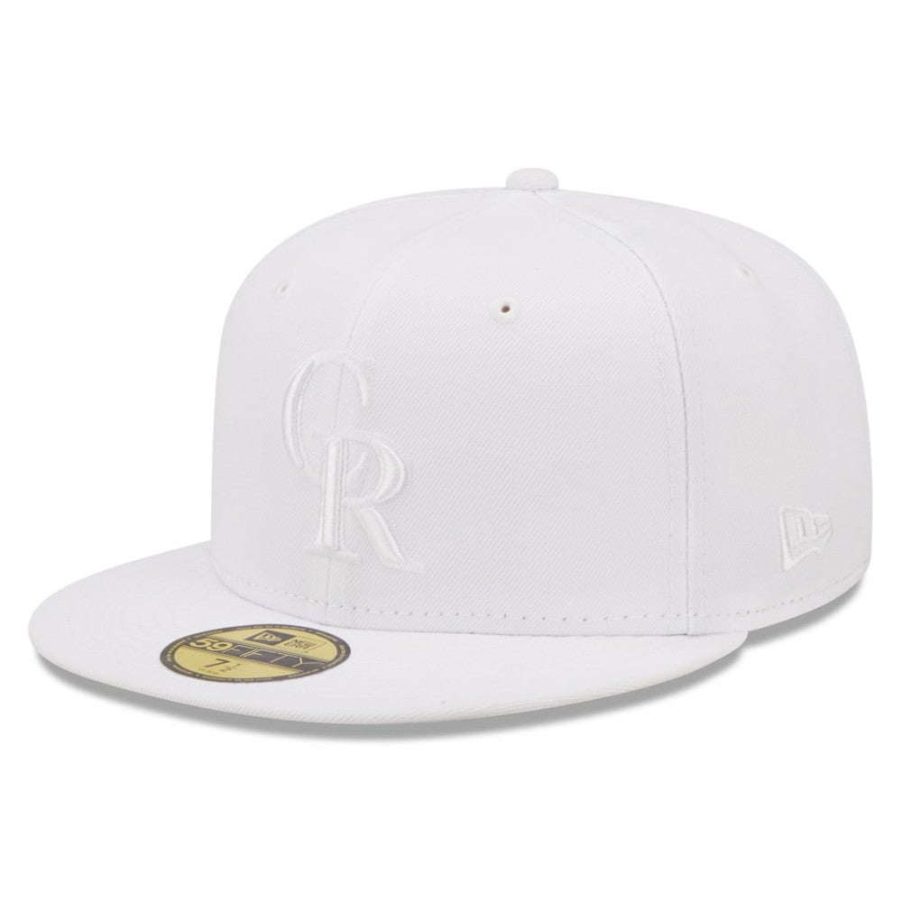 Colorado Rockies New Era White on White 59FIFTY Fitted Hat - New Era Lifestyle