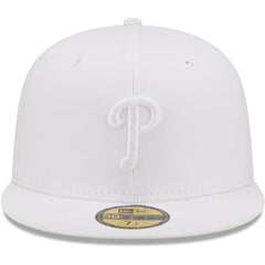 Philadelphia Phillies New Era White on White 59FIFTY Fitted Hat - New Era Discount