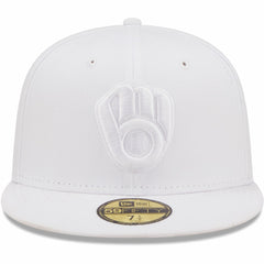 Milwaukee Brewers New Era White on White 59FIFTY Fitted Hat - New Era Online