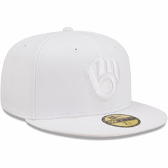 Milwaukee Brewers New Era White on White 59FIFTY Fitted Hat - New Era Online