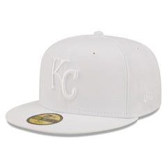 Kansas City Royals New Era White on White 59FIFTY Fitted Hat - New Era Lifestyle