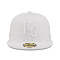Kansas City Royals New Era White on White 59FIFTY Fitted Hat - New Era Lifestyle