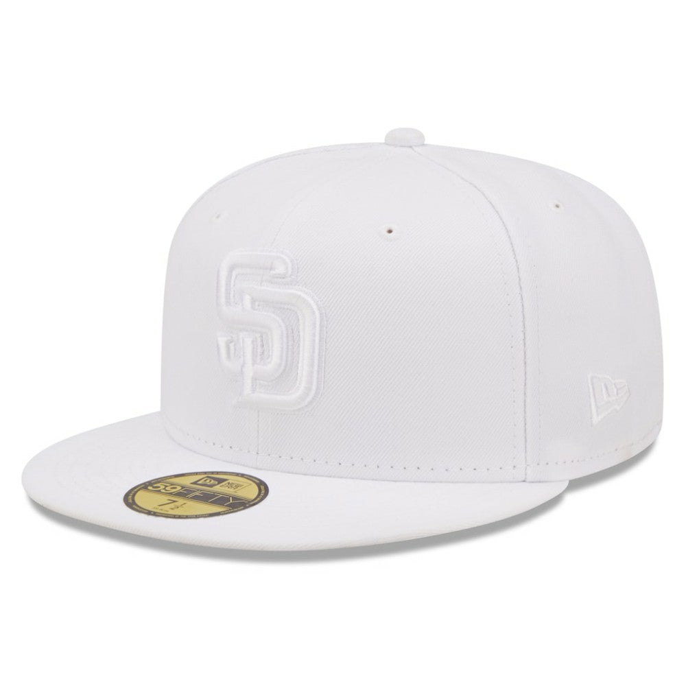 San Diego Padres New Era White on White 59FIFTY Fitted Hat - New Era Online