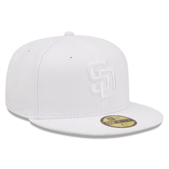 San Diego Padres New Era White on White 59FIFTY Fitted Hat - New Era Online