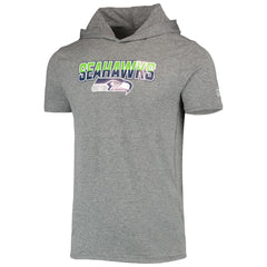 Seattle Seahawks New Era Team Brushed Hoodie T-Shirt Heathered Gray