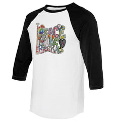 Arizona Diamondbacks Tiny Turnip Women's Peace Love Baseball 3/4-Sleeve Raglan T-Shirt - White/Black - MLB Online