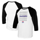 Texas Rangers Tiny Turnip Women's Stacked 3/4-Sleeve Raglan T-Shirt - White/Black - MLB Online