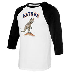 Houston Astros Tiny Turnip Women's TT Rex 3/4-Sleeve Raglan T-Shirt - White/Black - MLB on Sale