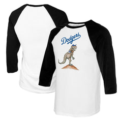 Los Angeles Dodgers Tiny Turnip Women's TT Rex 3/4-Sleeve Raglan T-Shirt - White/Black - MLB on Sale