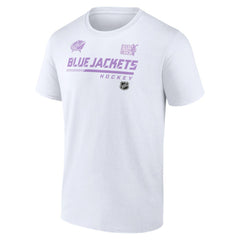 Columbus Blue Jackets NHL Hockey Fights Cancer T-Shirt - White - NHL 4751709