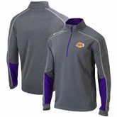 Los Angeles Lakers Omni-Wick Shotgun 2.0 Quarter-Zip Pullover Top Heathered Gray/Purple | Columbia for sale