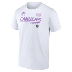Vancouver Canucks NHL Hockey Fights Cancer T-Shirt - White - NHL 4751745