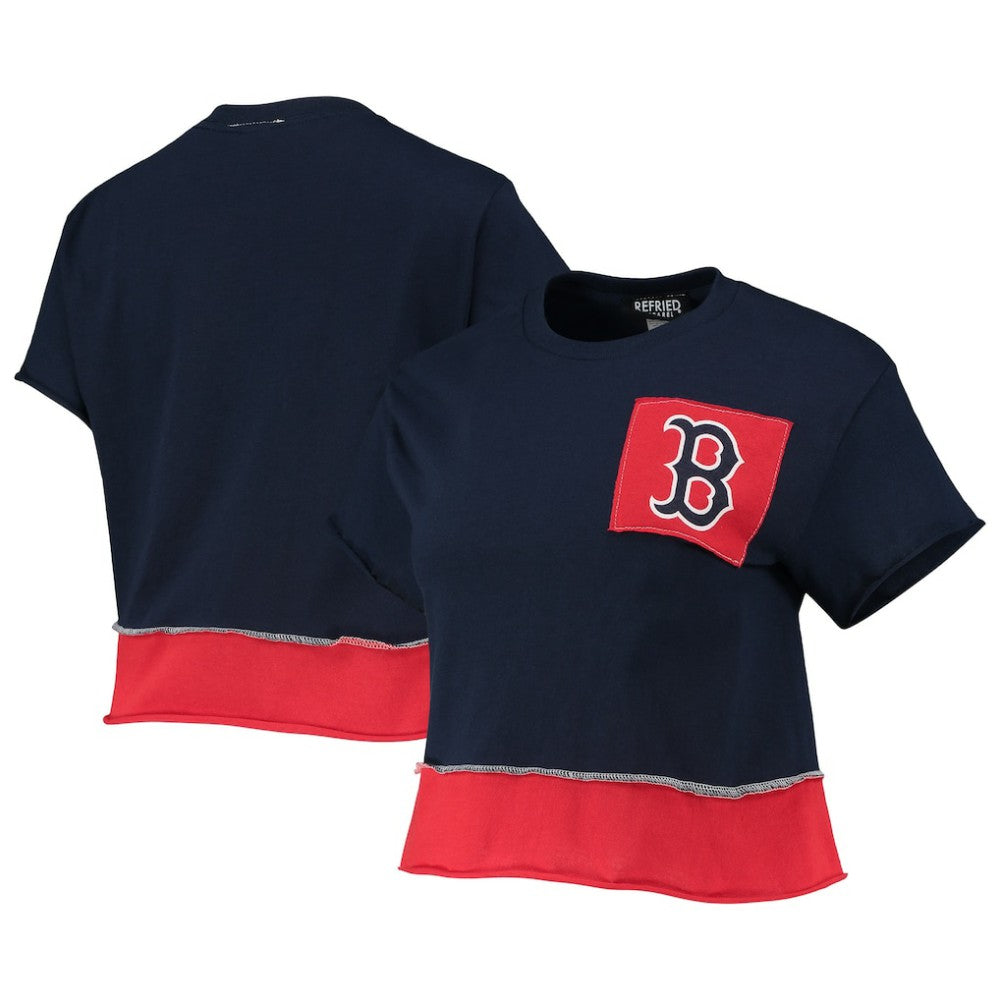 Boston Red Sox Refried Apparel Women's Cropped T-Shirt - Navy - MLB Online