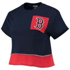 Boston Red Sox Refried Apparel Women's Cropped T-Shirt - Navy - MLB Online