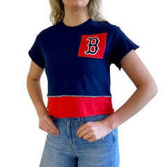 Boston Red Sox Refried Apparel Women's Cropped T-Shirt - Navy - MLB Online