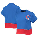 Chicago Cubs Refried Apparel Women's Cropped T-Shirt - Royal - MLB Lifestyle