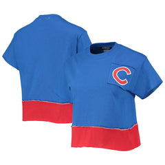 Chicago Cubs Refried Apparel Women's Cropped T-Shirt - Royal - MLB Lifestyle