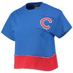 Chicago Cubs Refried Apparel Women's Cropped T-Shirt - Royal - MLB Lifestyle