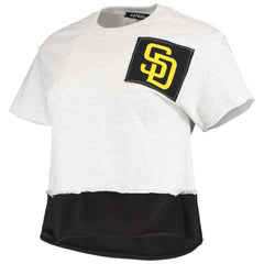 San Diego Padres Refried Apparel Women's Cropped T-Shirt - Gray - MLB Sale