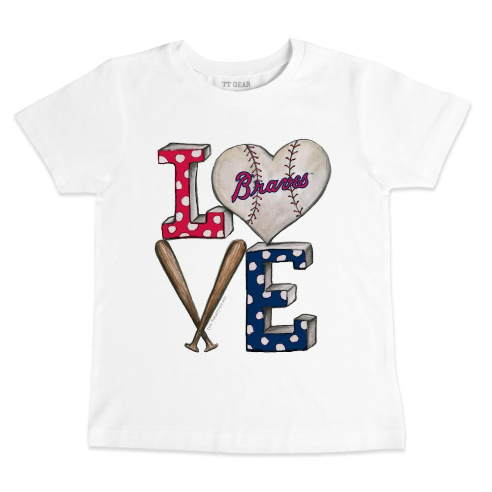 Atlanta Braves Tiny Turnip Youth Baseball Love T-Shirt - White - MLB Lifestyle