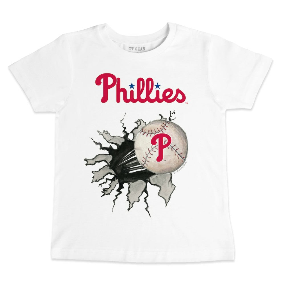 Philadelphia Phillies Tiny Turnip Youth Baseball Tear T-Shirt - White - MLB Online