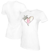 San Diego Padres Tiny Turnip Women's Baseball Tiara Heart T-Shirt - White - MLB on Sale