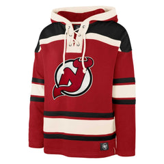 Jack Hughes New Jersey Devils '47 Player Lacer Pullover Hoodie - Red - NHL 4759548