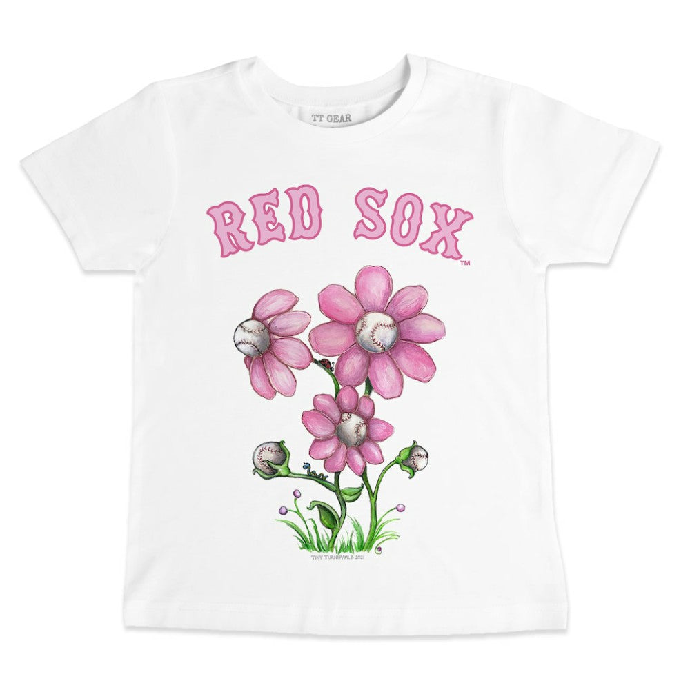 Boston Red Sox Tiny Turnip Youth Blooming Baseballs T-Shirt - White - MLB Sale