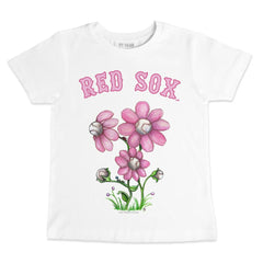 Boston Red Sox Tiny Turnip Youth Blooming Baseballs T-Shirt - White - MLB Sale