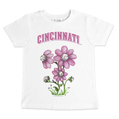 Cincinnati Reds Tiny Turnip Youth Blooming Baseballs T-Shirt - White - MLB Online