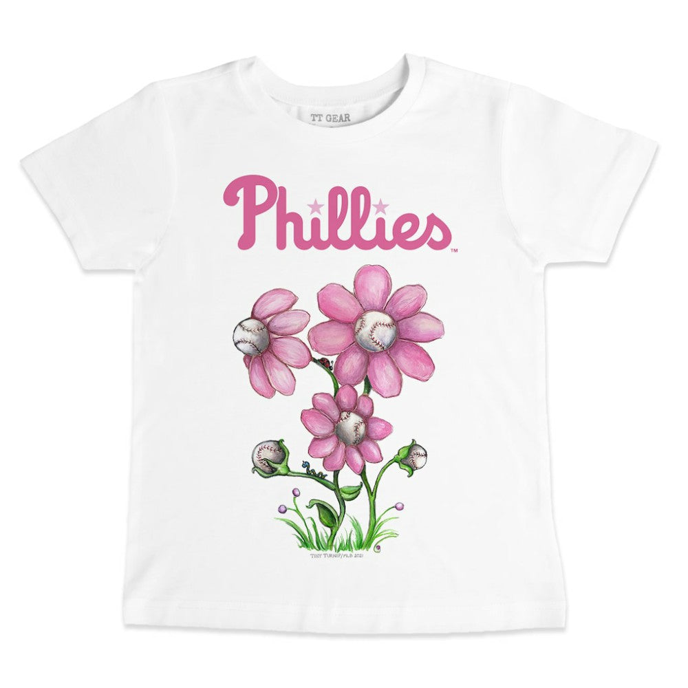Philadelphia Phillies Tiny Turnip Youth Blooming Baseballs T-Shirt - White - MLB Lifestyle