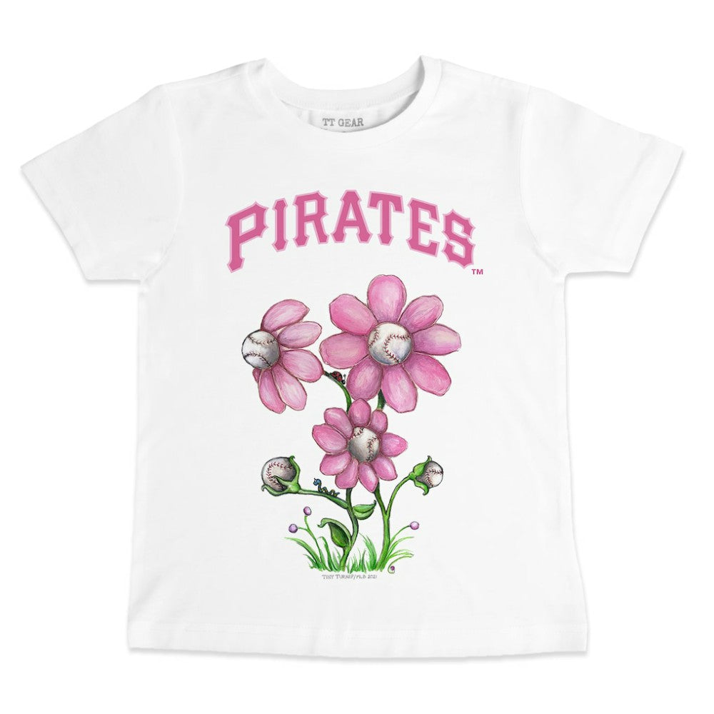 Pittsburgh Pirates Tiny Turnip Youth Blooming Baseballs T-Shirt - White - MLB Discount