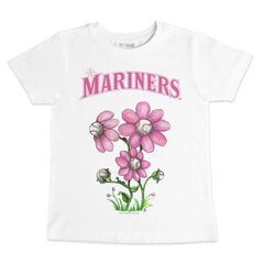 Seattle Mariners Tiny Turnip Youth Blooming Baseballs T-Shirt - White - MLB Lifestyle