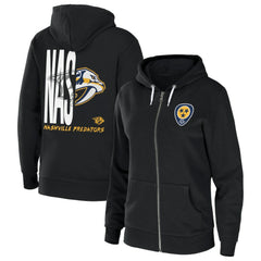 Nashville Predators WEAR by Erin Andrews Women's Sponge Fleece Full-Zip Hoodie - Black - NHL 4762604