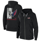 Washington Capitals WEAR by Erin Andrews Women's Sponge Fleece Full-Zip Hoodie - Black - NHL 4762618