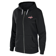 Washington Capitals WEAR by Erin Andrews Women's Sponge Fleece Full-Zip Hoodie - Black - NHL 4762618