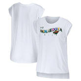 Minnesota Wild WEAR by Erin Andrews Women's Greetings From Muscle T-Shirt - White - NHL 4762628