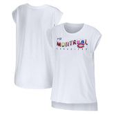 Montreal Canadiens WEAR by Erin Andrews Women's Greetings From Muscle T-Shirt - White - NHL 4762629