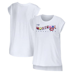 Montreal Canadiens WEAR by Erin Andrews Women's Greetings From Muscle T-Shirt - White - NHL 4762629