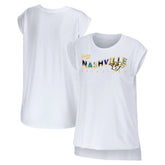 Nashville Predators WEAR by Erin Andrews Women's Greetings From Muscle T-Shirt - White - NHL 4762631