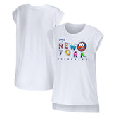 New York Islanders WEAR by Erin Andrews Women's Greetings From Muscle T-Shirt - White - NHL 4762632