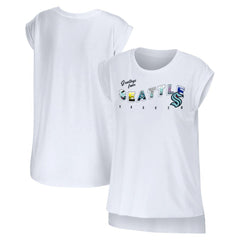Seattle Kraken WEAR by Erin Andrews Women's Greetings From Muscle T-Shirt - White - NHL 4762638