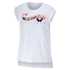 Washington Capitals WEAR by Erin Andrews Women's Greetings From Muscle T-Shirt - White - NHL 4762642