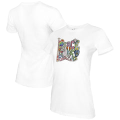 Milwaukee Brewers Tiny Turnip Women's Peace Love Baseball T-Shirt - White - MLB on Sale