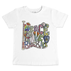 Milwaukee Brewers Tiny Turnip Youth Peace Love Baseball T-Shirt - White - MLB Discount