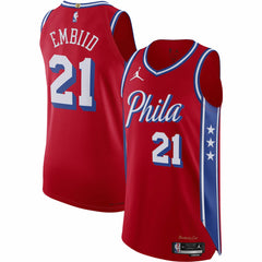 Joel Embiid Philadelphia 76ers Jordan Brand Authentic Player Jersey Statement Edition Red