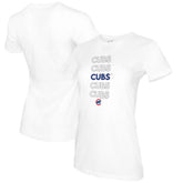 Chicago Cubs Tiny Turnip Women's Stacked T-Shirt - White - MLB on Sale