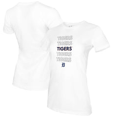 Detroit Tigers Tiny Turnip Women's Stacked T-Shirt - White - MLB Lifestyle