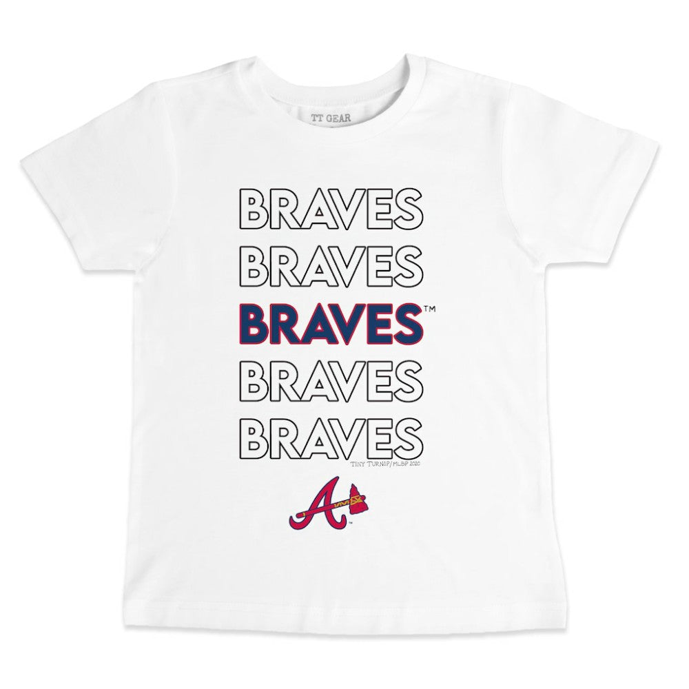 Atlanta Braves Tiny Turnip Youth Stacked T-Shirt - White - MLB Online