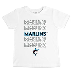 Miami Marlins Tiny Turnip Youth Stacked T-Shirt - White - MLB Sale